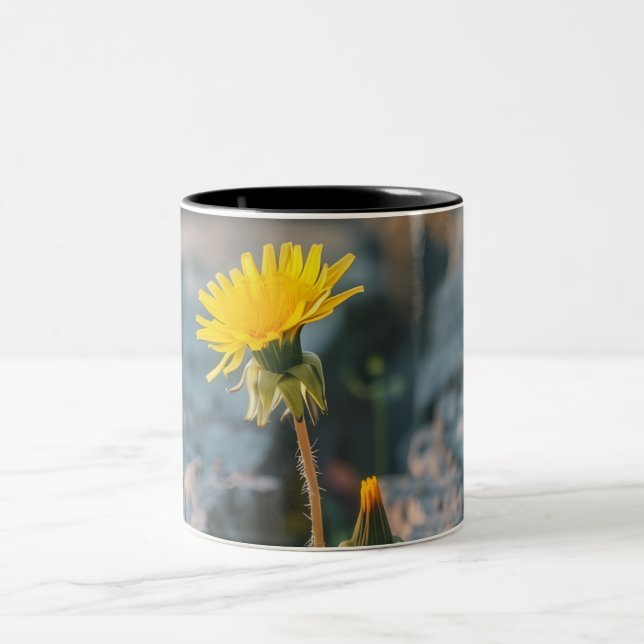 Resilient Dandelion Two-Tone Coffee Mug (Center)