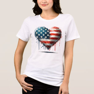 Resilient Heart: American Spirit in Art Tri-Blend Shirt