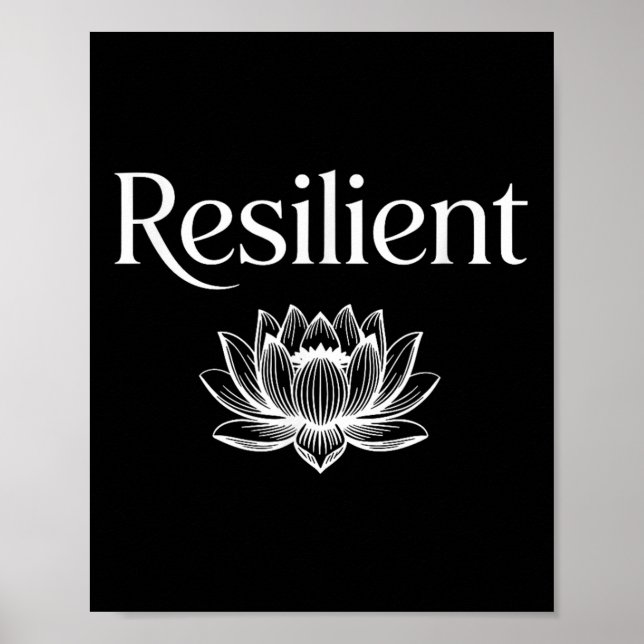 Resilient Mental Strength Self-esteem Motivation R Poster (Front)