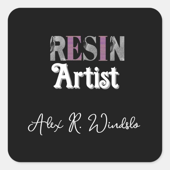 Resin Artist Personalised  Square Sticker (Front)