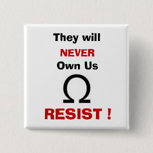 Resist ! 15 cm square badge
