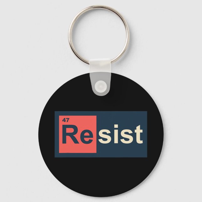 Resist 47 Periodic Table Anti Trump  Key Ring (Front)