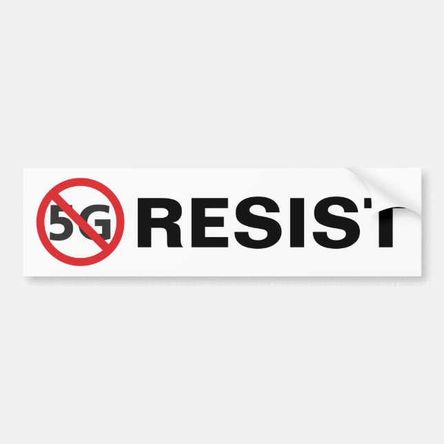 Resist 5G bumper sticker (Front)