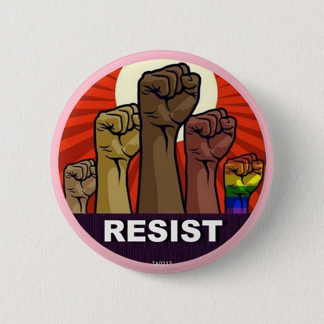 RESIST 6 CM ROUND BADGE (Front)