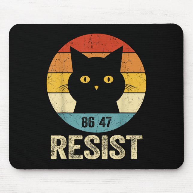 Resist Anti Trump Tee Retro Resist Anti Trump Cat  Mouse Mat (Front)