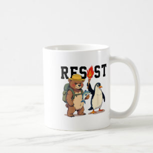 Resist Bear And Penguins Anti Trump Coffee Mug