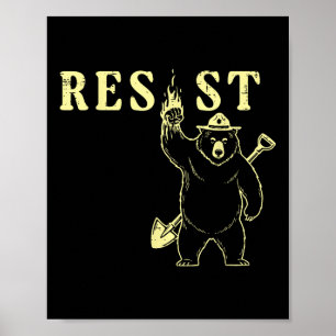 Resist Bear Fist Protest Equality Anti Men Women K Poster