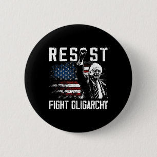 Resist Bernie Sanders Fight Oligarchy Freedom Prot 6 Cm Round Badge