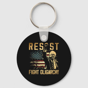Resist Bernie Sanders Fight Oligarchy Freedom Prot Key Ring