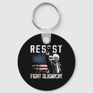 Resist Bernie Sanders Fight Oligarchy Freedom Prot Key Ring