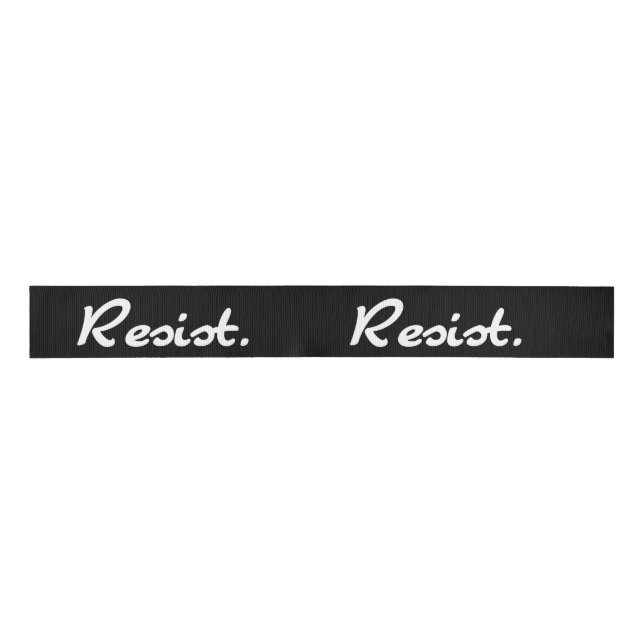 Resist Black and White Resistance Grosgrain Ribbon (Front)