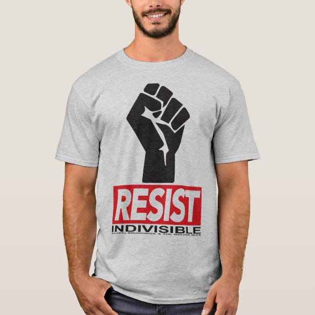 Resist - black fix on grey shirt (Front)