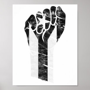 Resist Black Puerto Rico Flag Resiste Fist Puño  Poster