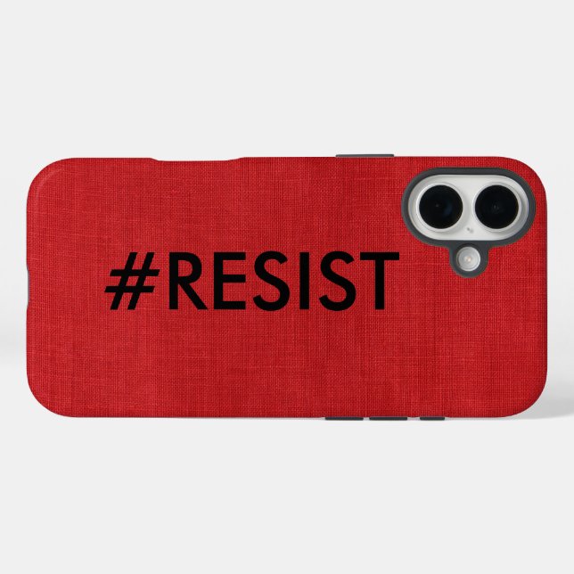 #Resist, black text on Red Linen Photo Case-Mate iPhone Case (Back (Horizontal))