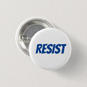 Resist blue and white modern typography button 