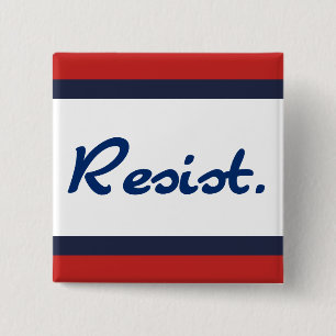 Resist Blue Resistance Anti-Trump Democrats 15 Cm Square Badge