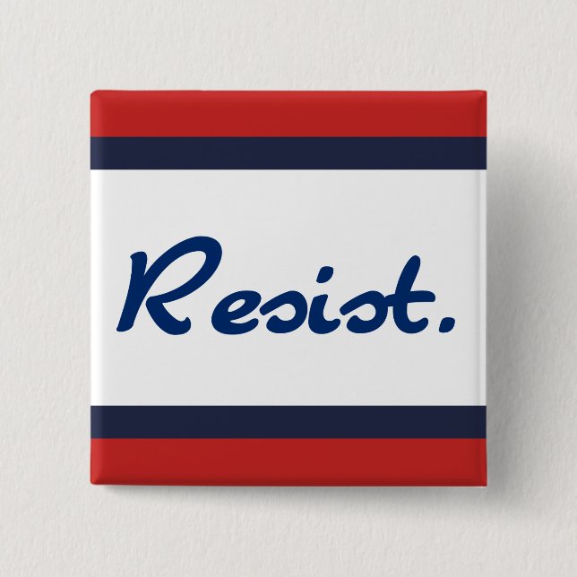Resist Blue Resistance Anti-Trump Democrats 15 Cm Square Badge (Front)