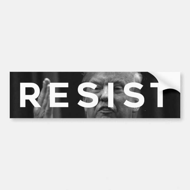 RESIST bumper sticker, black and white Sticker (Front)