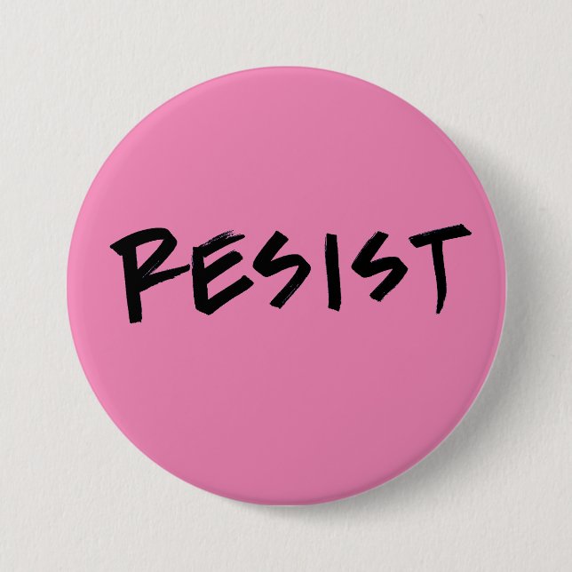 Resist Button, large pink or choose colour 7.5 Cm Round Badge (Front)