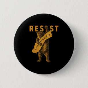 Resist California Bear  6 Cm Round Badge