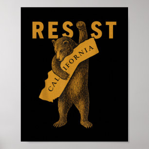 Resist California Bear  Poster