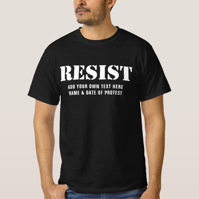 RESIST Customisable Text and Colour Protest March T-Shirt (Front)