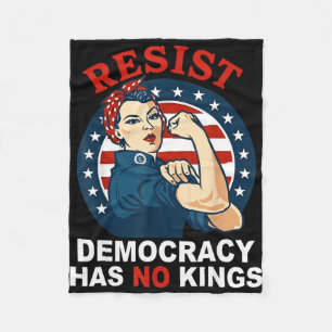 Resist democracy has kings woman's girl america fleece blanket