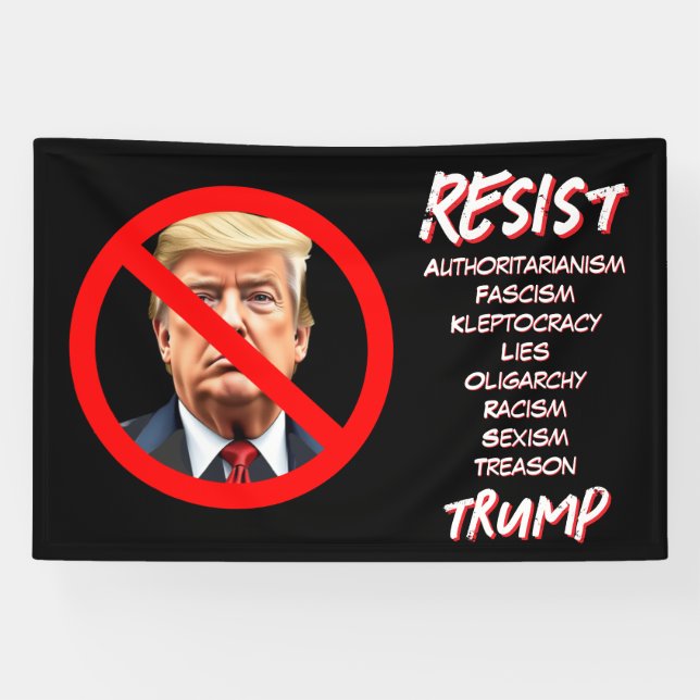 Resist Democrat Anti-Trump Pollical Sign (Horizontal)