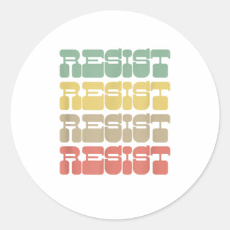 Resist Equality Feminist 70s Retro Resist Classic Round Sticker