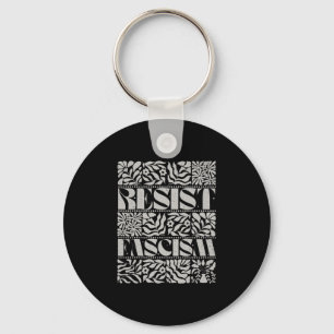 Resist Fascism Boho Floral Subtle Anti Trump Socia Key Ring