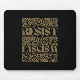 Resist Fascism Boho Floral Subtle Anti Trump Socia Mouse Mat