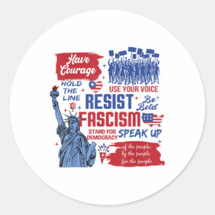 Resist Fascism Classic Round Sticker