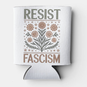 Resist Fascism Floral Transgender LGBTQ Anti-Trump Can Cooler