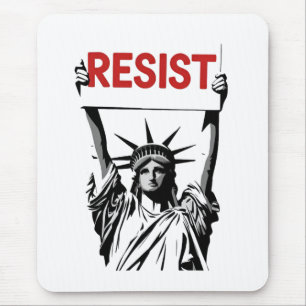 Resist Fascism Floral Transgender LGBTQ Anti-Trump Mouse Mat