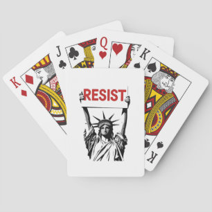 Resist Fascism Floral Transgender LGBTQ Anti-Trump Playing Cards