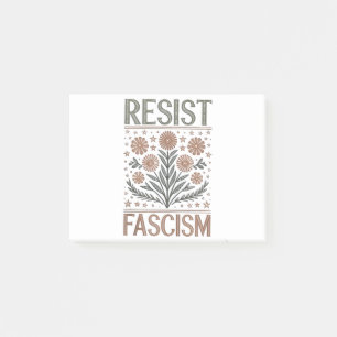 Resist Fascism Floral Transgender LGBTQ Anti-Trump Post-it Notes