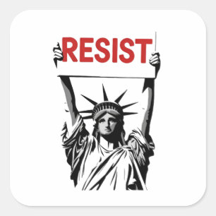 Resist Fascism Floral Transgender LGBTQ Anti-Trump Square Sticker