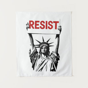 Resist Fascism Floral Transgender LGBTQ Anti-Trump Tapestry