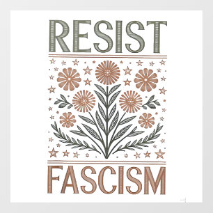 Resist Fascism Floral Transgender LGBTQ Anti-Trump Window Cling