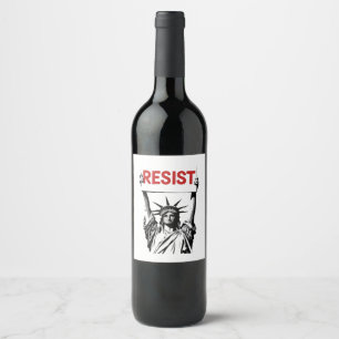 Resist Fascism Floral Transgender LGBTQ Anti-Trump Wine Label