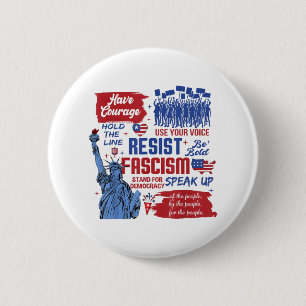 Resist Fascism Liberal Activist Anti-trump 4th Of 6 Cm Round Badge