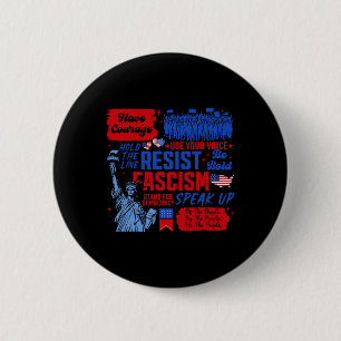 Resist Fascism Liberal Activist Statue Of Liberty 6 Cm Round Badge