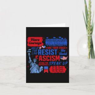 Resist Fascism Liberal Activist Statue Of Liberty Card