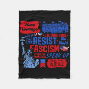 Resist Fascism Liberal Activist Statue Of Liberty Fleece Blanket