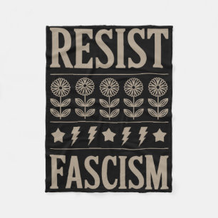 Resist Fascism Protest Trump Anti Trump 10  Fleece Blanket