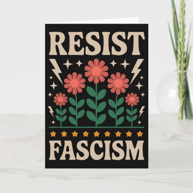 Resist Fascism Protest Trump Anti Trump 14  Card (Front)