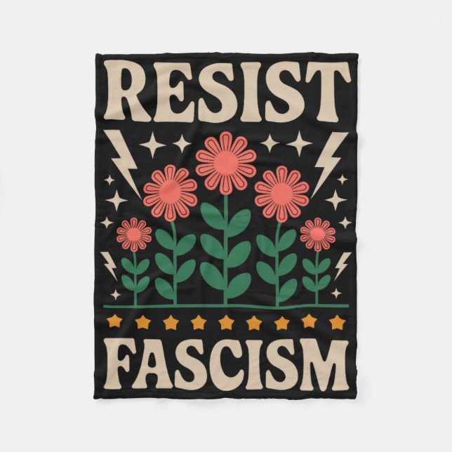Resist Fascism Protest Trump Anti Trump 14  Fleece Blanket (Front)