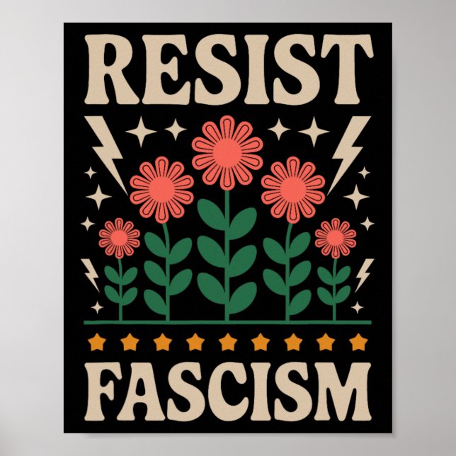 Resist Fascism Protest Trump Anti Trump 14  Poster (Front)
