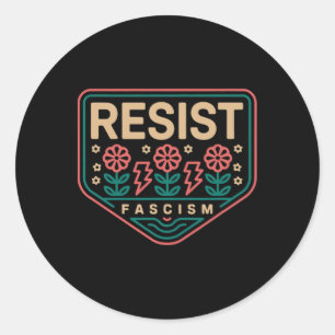 Resist Fascism Protest Trump Anti Trump 2  Classic Round Sticker