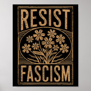 Resist Fascism Protest Trump Anti Trump 3 Poster